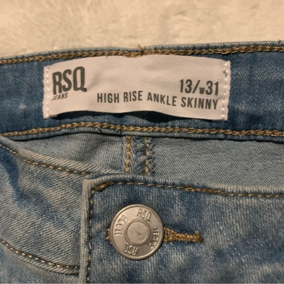 Women’s RSQ Jeans Distressed High Rise Ankle Skinny - Picture 4 of 6